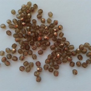 Margele cehe fatetate din sticla - 3mm - 100 buc / pachet - maro colorat, , , ARTYNOS