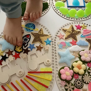 Covor senzorial/ panou Montessori handmade  - jucării și echipamente pentru copii - jocuri de gândire - jocuri de echilibru - Artynos.ro