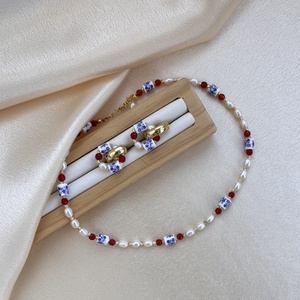 Set colier și cercei handmade - accesorii nuntă - bijuterii mireasă - set bijuterii de mireasă - Artynos.ro