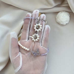 Set colier și cercei handmade - accesorii nuntă - accesorii și cadouri de burlecițe - Artynos.ro