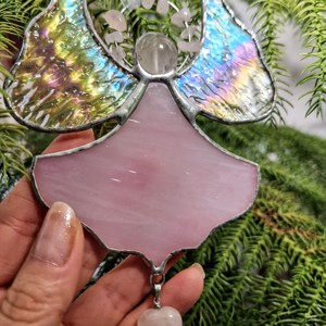 Înger de cristal în roz - crăciun - cadouri de moș crăciun - cadouri de moș crăciun - Artynos.ro