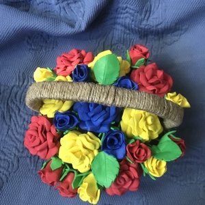 Coșuleț cu trandafiri - casă & stil de viață - accesorii pentru decorat casa - decorațiuni de masă și decorațiuni pentru rafturi  - bonsai, bonsai boluri, bonsai copac - Artynos.ro