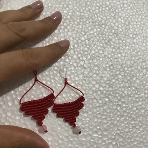 Cercei macrame handmade- Colecția Roșu  -  - Artynos.ro Cercei macrame handmade- Colecția Roșu  -  - Artynos.ro