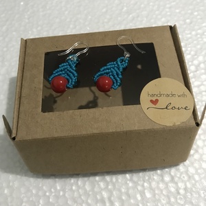 Cercei turcoaz cu margea rosie - bijuterii - cercei - cercei - Artynos.ro Cercei turcoaz cu margea rosie - bijuterii - cercei - cercei - Artynos.ro