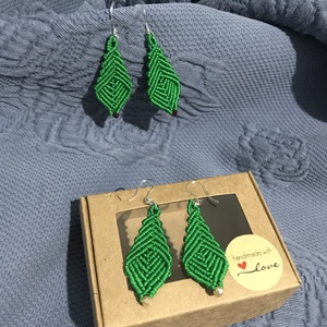 Cercei handmade Colecția Verde - bijuterii - cercei - cercei lungi - Artynos.ro