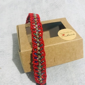 Bratara Rosie cu Margele colorate - Artynos.ro