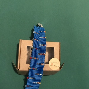 Brățara handmade din macrame - �Șoapte Albastre - bijuterii - brățări - brățări împletite - Artynos.ro