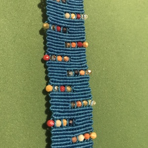 Brățara handmade din macrame - �Șoapte Albastre - bijuterii - brățări - brățări împletite - Artynos.ro