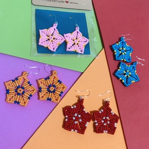 Cercei �Magie in macrame - bijuterii - cercei - cercei lungi - Artynos.ro