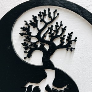 Decor de perete Jin Jang cu motivul copacului vieții - casă & stil de viață - accesorii pentru decorat casa - picturi murale - artă de perete din lemn - Artynos.ro