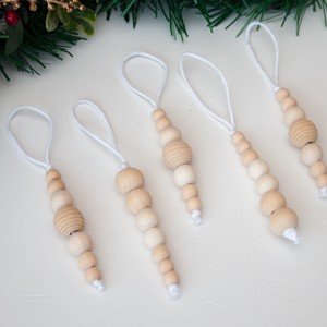 Ornamente din lemn pentru pomul de Crăciun 5 bucăți - Mistletoe -  - Artynos.ro