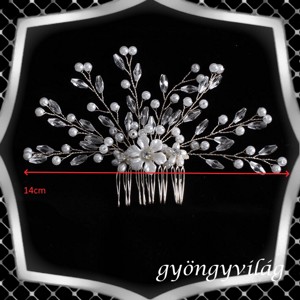 Bijuterii, ornamente de păr, catarame de păr: nuntă, mireasă, ornament de păr casual ES-H-FÉ54e alb - accesorii nuntă - ornamente de păr de nuntă - ornamente de păr mireasă - Artynos.ro