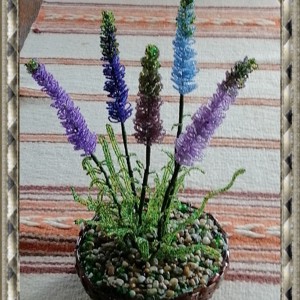 Lavanda cu mărgele în coș de răchită GYV01-4 - casă & stil de viață - accesorii pentru decorat casa - decorațiuni de masă și decorațiuni pentru rafturi  - copac cu mărgele, copac de sârmă, copac mineral - Artynos.ro