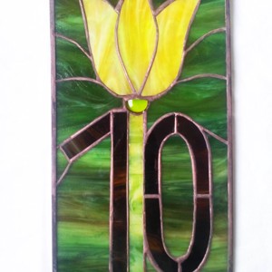 Placă cu numărul casei tulipwood tiffany -  - Artynos.ro