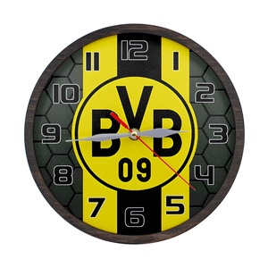 Ceas decorativ - Borussia Dortmund, Casă & Stil de viață, Accesorii pentru decorat casa, Decorațiuni de pereți, decorațiuni suspendate, Ceasuri de perete, Prelucrarea lemnului, ARTYNOS