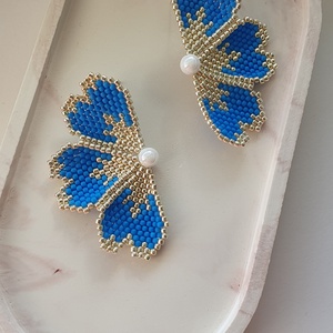 Cercei Half Flower , Bijuterii, Cercei, Cercei din margele, Cusatura, ARTYNOS