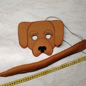 Vizsla mască de câine și coadă din pâslă -  - Artynos.ro