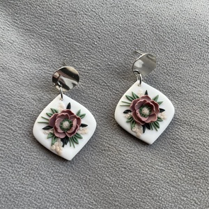 Cercei elegant floral 2 - bijuterii - cercei - cercei lungi - Artynos.ro