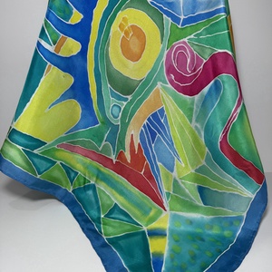 Explozie de Culori  esarfa din matase pictata manual, Imbracaminte si moda, Esarfe, palarii, fularuri, Sal, esarfa de cap, , ARTYNOS