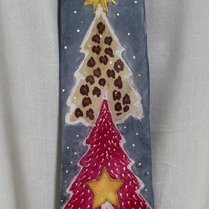 Set cu șal și cravată din mătase pictate manual  ediție de Crăciun în culori neconvenționale, șal 35130 cm + cravată  - îmbrăcăminte și modă - eșarfe, pălării, fularuri - șal, eșarfă de cap - Artynos.ro