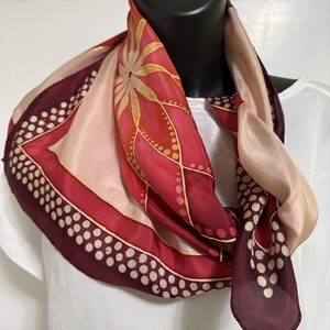 Rubin Mandala  eșarfă din mătase pictată manual - îmbrăcăminte și modă - eșarfe, pălării, fularuri - șal, eșarfă de cap - Artynos.ro