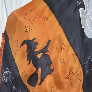 Colecția de mătase de Halloween � magie pictată manual (eșarfă + cravată) - casă & stil de viață - decorațiuni de casă - halloween - tot ce ai nevoie de o petrecere! - costum de halloween - Artynos.ro