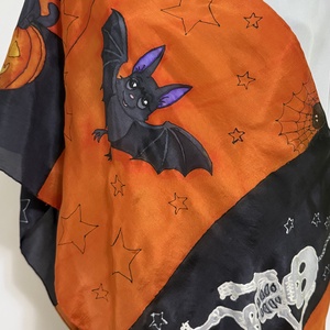 Colecția de mătase de Halloween � magie pictată manual (eșarfă + cravată) - casă & stil de viață - decorațiuni de casă - halloween - tot ce ai nevoie de o petrecere! - costum de halloween - Artynos.ro