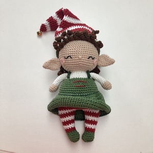 Fata elf de Craciun - amigurumi, Accesorii de Craciun, Decoratiuni de Craciun de casa, Spiridusi de Craciun, figurine, Crosetat, Papusi si fabricare de marionete, ARTYNOS
