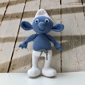 Ștrumf - amigurumi - jucării și echipamente pentru copii - plușuri - păpușă croșetată, păpușă de pluș - Artynos.ro