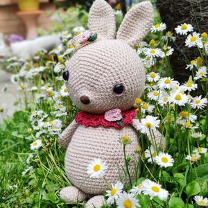Iepuraș croșetat cu pălărie - amigurumi - jucării și echipamente pentru copii - plușuri - păpușă croșetată, păpușă de pluș - Artynos.ro