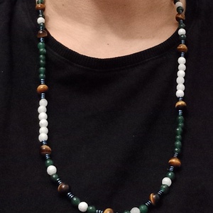 Colier handmade cu pietre semipretioase si accesorii argint - bijuterii - coliere - coliere lungi - Artynos.ro