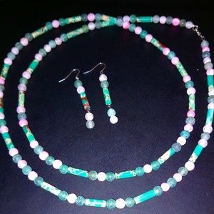 Set handmade cu pietre semipretioase si argint, Bijuterii, Seturi de bijuterii, , Set handmade cu pietre semipretioase: jasp, agat frosted si accesorii argint.
Dimensiuni: colier 90..., ARTYNOS