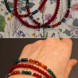 Bratara tripla handmade cu pietre semipretioase si argint, Bijuterii, Brățări, Brățară cu mărgele, , Bratara tripla handmade cu pietre semipretioase: agat, jad, hematit, cristale si accesorii argint.
..., ARTYNOS