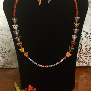 Set handmade cu margele millefiori, murano si argint, Bijuterii, Seturi de bijuterii, , ARTYNOS