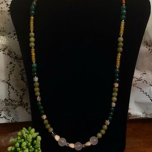 Colier handmade cu pietre semipretioase si accesorii argint - Artynos.ro