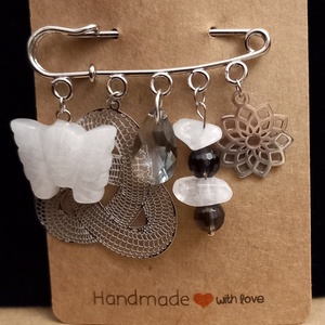 Brose handmade cu pietre semipretioase si elemente inox - bijuterii - broșă, insigne - agrafe haine și pantofi - Artynos.ro
