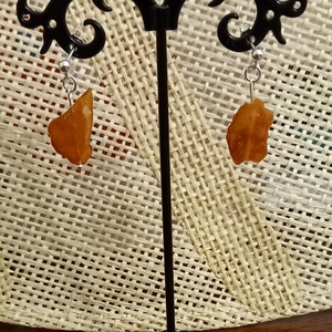 Cercei handmade cu chihlimbar si argint925, Bijuterii, Cercei, Cercei agatati, , Cercei handmade cu chihlimbar brut si argint925, ARTYNOS