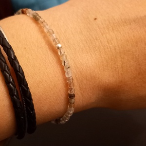 Bratari minimaliste cu pietre semipretioase si argint925 - bijuterii - brățări - brățară cu mărgele - Artynos.ro
