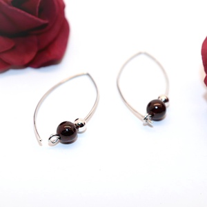 Pereche de cercei de damă din argint cu pietre de granat (EF.024) - bijuterii - cercei - cercei din argint - Artynos.ro