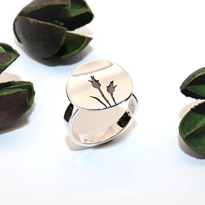 Inel de dama din argint cu model de trandafir, marimea 57, reglabil (EGY.010) - Artynos.ro