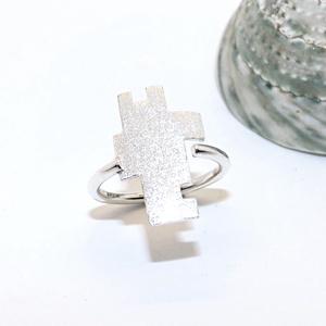 Cubist, inel de dama din argint, marimea 58, reglabil (EGY.040), Bijuterii, Inele, Inele statement, Confectionarea bijuteriilor, Giuvaergiu, ARTYNOS