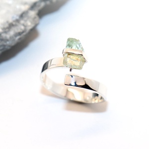 Beryl, inel de damă din argint, mărimea 56, reglabil (EGY.194) - bijuterii - inele - inele din argint - Artynos.ro