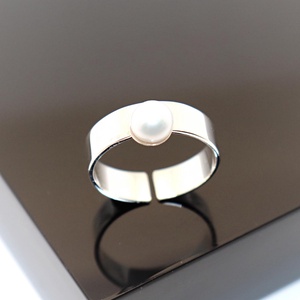 Inel de damă din argint cu perlă albă, mărimea 57 (EGY.274) - bijuterii - inele - inele statement - Artynos.ro