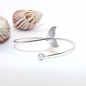 Brățară de damă din argint cu aripioară de delfin, 19 cm, reglabilă (EK.034) - bijuterii - brățări - brățări din argint - Artynos.ro