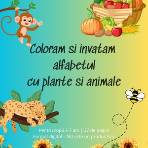 Coloram si invatam alfabetul cu plante si animale, Accessorii si unelte, Carte, ziar, Carte noua, , ARTYNOS