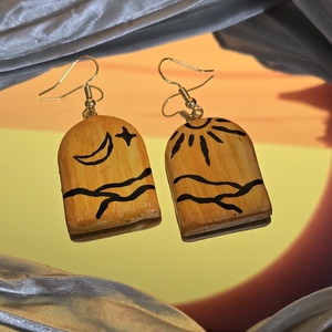 Golden Dusk, Bijuterii, Cercei, Cercei si ornamente pentru urechi, Lucrare cu argila, ARTYNOS