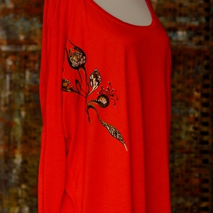 Bluza pictata, unicat, Îmbrăcăminte și modă, Haine damă, Bluze damă, Pictură, ARTYNOS