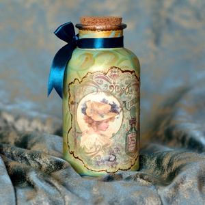 Borcan-Sticla  Vintage Lady, Casă & Stil de viață, Accesorii pentru decorat casa, Decorațiuni de masă și decorațiuni pentru rafturi , Sticle ornamentale, Decoupage, transfer și tehnici șervețel, ARTYNOS