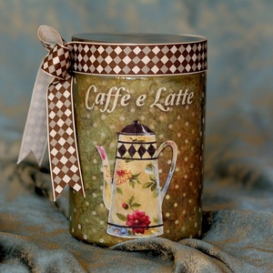 Borcan de depozitare Coffee e Latte, Casă & Stil de viață, Accesorii pentru echipamente de bucătărie, Instrumente de depozitare pentru bucătărie, Cutie ceai, cutie cafea, Decoupage, transfer și tehnici șervețel, ARTYNOS