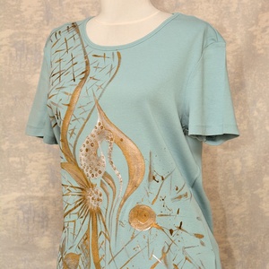 Tricou pictat manual, unicat Joy Collection - îmbrăcăminte și modă - haine damă - tricou și top de damă - Artynos.ro